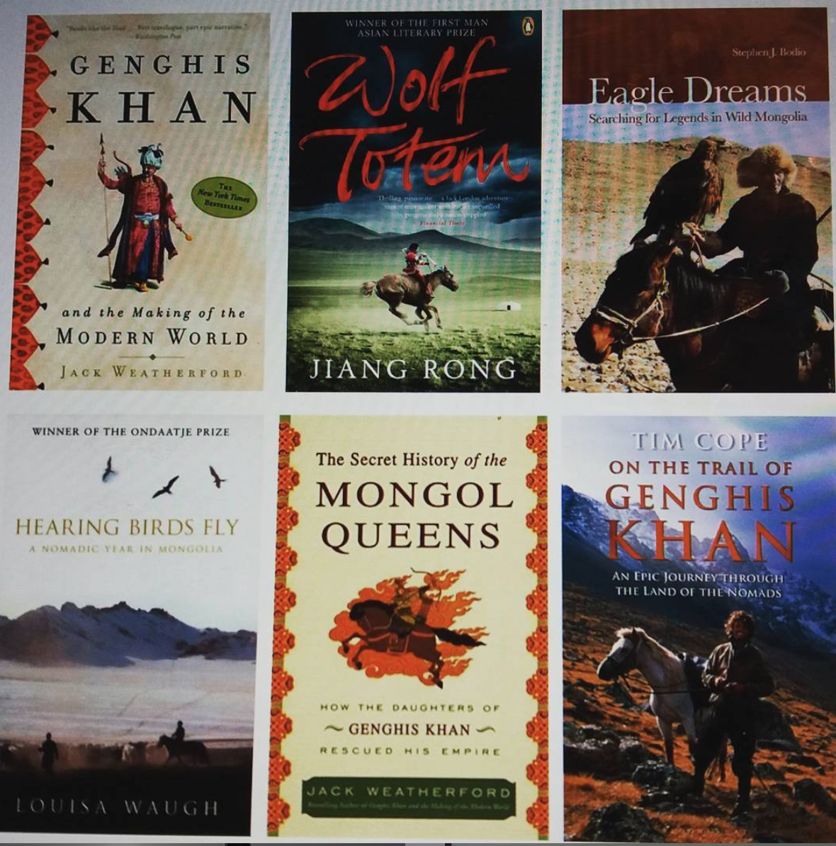 Images of books on Mongolia